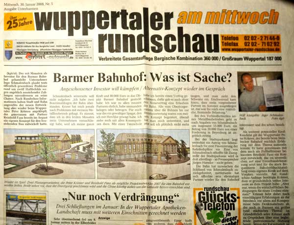 Wuppertaler Rundschau, 30.1.2008